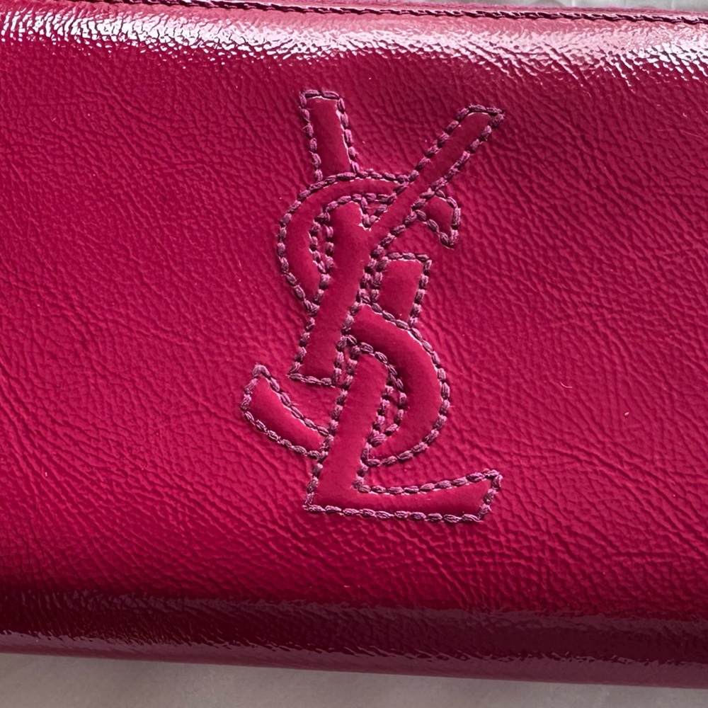 YSL patent zippy wallet